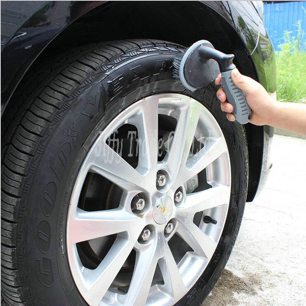 Car Spoke Truck Motorcycle T Brush Tire Rim Hub Clean Plastic Coated Wire Wash Washing Cleaning Tool(color:grey)