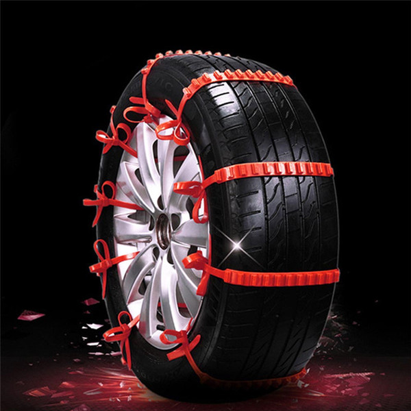 1PCS Red Nylon Universal Car Tires Snow wheel Chains Winter Non-slip Wearproof Anti-skid Emergency Chain for Car Truck SUV MPV