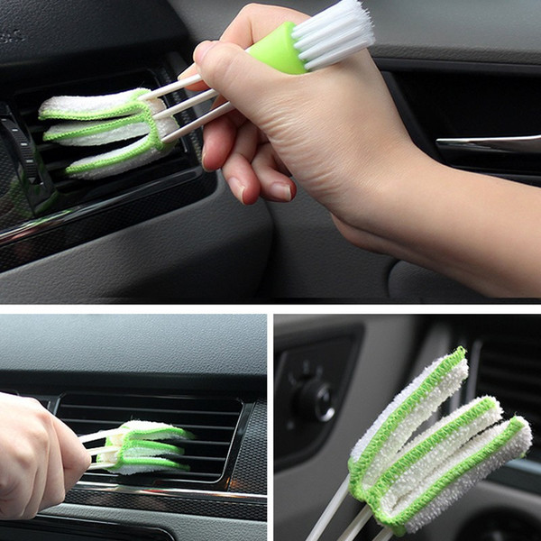 Double Ended Auto Car Air Conditioner Vent Outlet Cleaning Brush Car Meter Detailing Cleaner Blinds Duster Brush