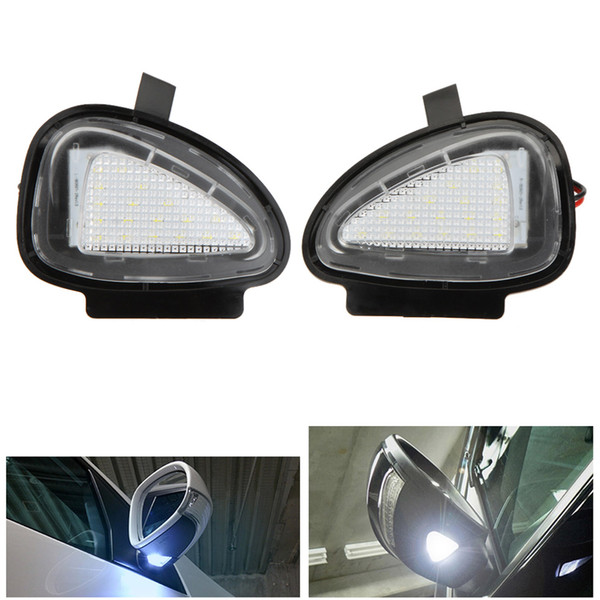Freeshipping 2x 18 3528 SMD White LED Under Side Mirror Puddle Lamps for VW CC Golf 6 Cabriolet Passat (B7) Touran 6000-6500K 12V