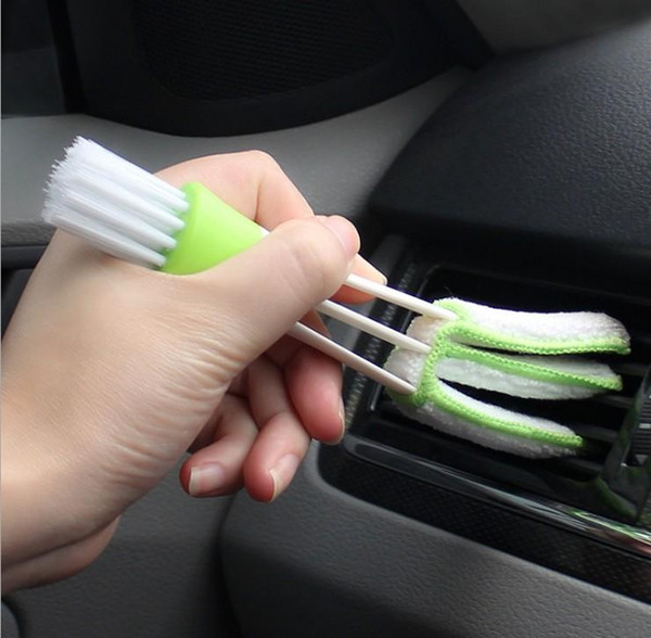 Car Cleaning Brush Double Ended Car Air Conditioner Vent Slit Brush Instrumentation Dusting Blind Keyboard Cleaning Washer