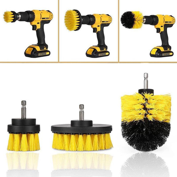 3pcs/Set Drill Scrubber Brush Kit for Tile Grout Car Boat RV Tub Cleaner Scrubber Cleaning Tool Brushes Cleaning Kit