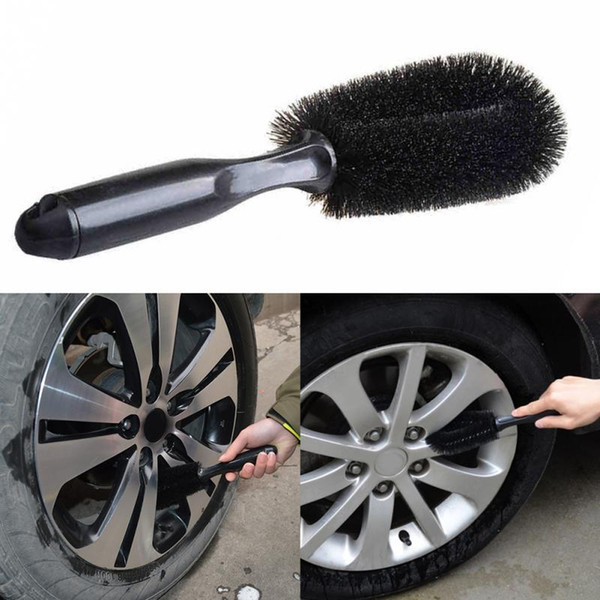 Car Truck Motorcycle Bike Wheel Tire Rim Scrub Brush Washing Tool Hot High Density Good Elasticity Black Brush 2pcs/set