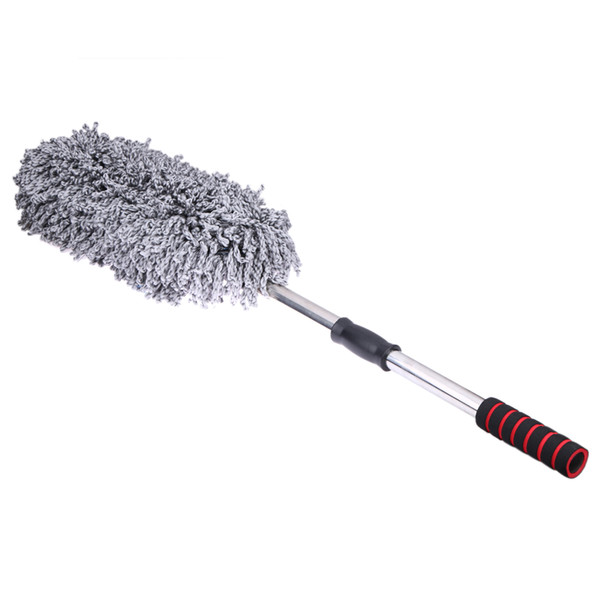 Microfiber Car Cleaning Brush Auto Window Duster Retractable Stainless Steel Long Handle Dust Wax Washable Drag Wax Shan Washer