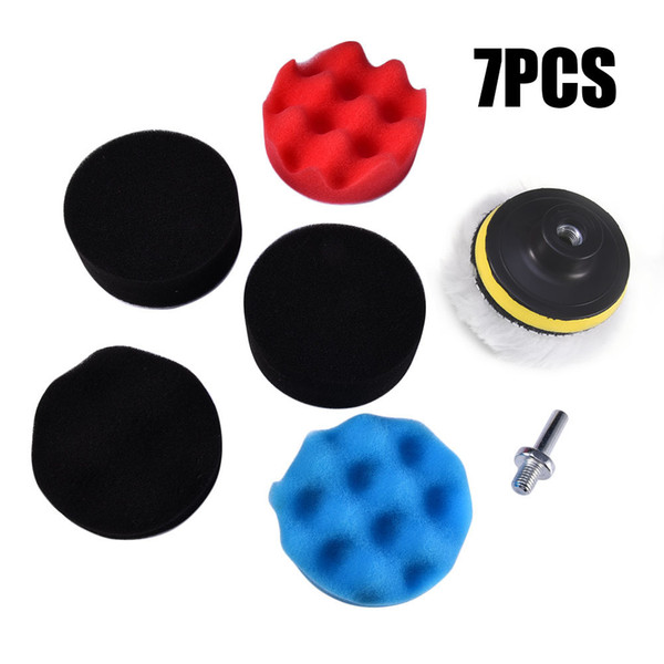 2019 New 7X 8CM Polishing Buffing Pad Kit for Auto Car Polishing Wheel Kit Buffer With Drill Adapter Car Removes Scratches