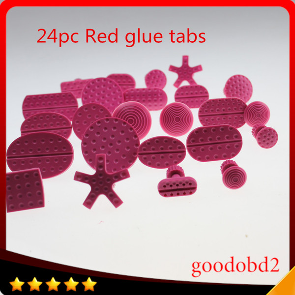 PDR Tools Auto Body Dent Repair Tool Dent Removal Glue Tab PDR Tool kit Herramentas 24p Red Pulling Tabs for differnet size hole