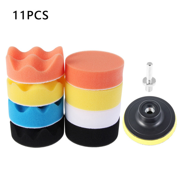 11Pcs 3 Inch Car Polishing Pads Sponge Buffing Polishing Pad Kit for Car Polisher with Drill Adapter Buffing Car Accessories