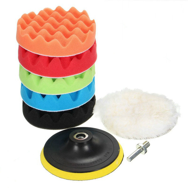 8Pcs/Set 3 Inch Car Polish Pads Buffer Tool Set Car Polisher Drill Sponge Kit Set Waxing Care Foam Paint Repair Car Accessories