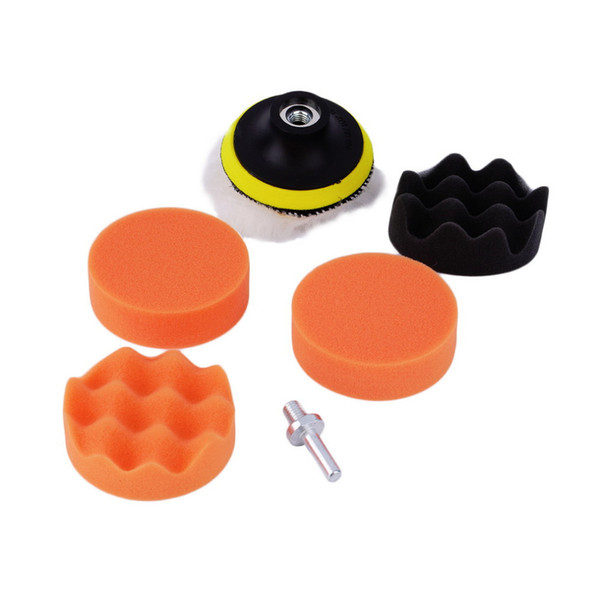 Worldwide 7pcs/set 3 inch Buffing Pad Auto Car Polishing sponge Wheel Kit With M10 Drill Adapter Bufferfree Free Shipping