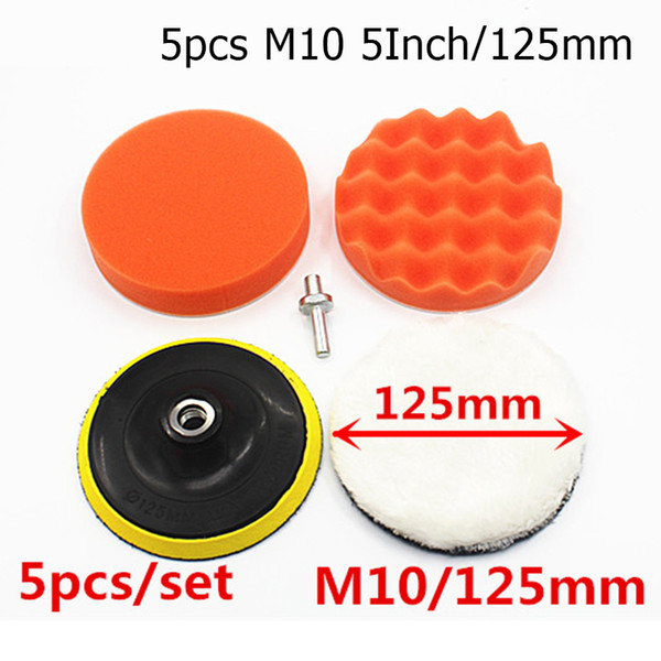 5pcs 5 Inch 125mm Polishing Buffer Waxing Sponge Foam Pads Kit Set For Car Auto Wheel Sponge Buffing Pads Kit Set Car