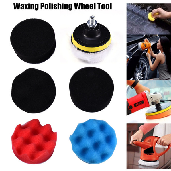 Newest 7pcs per set 8CM Polishing Buffing Pad Kit For Auto Car Polishing Wheel Kit Buffer With Drill Adapter Car Removes Scratches