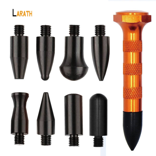 LARATH 9Pcs Aluminum Car Body PDR Tap Down Knockdown Dent Removal Tools for Auto Paintless Dents Repair