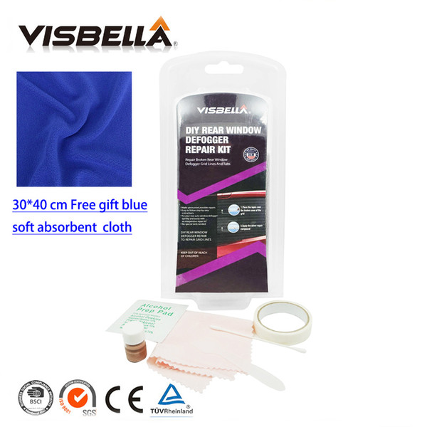 Visbella DIY Rear window Defogger Repair Kit Repair the mist line of Auto rear window glass Fix Broken Grid Lines with cloth