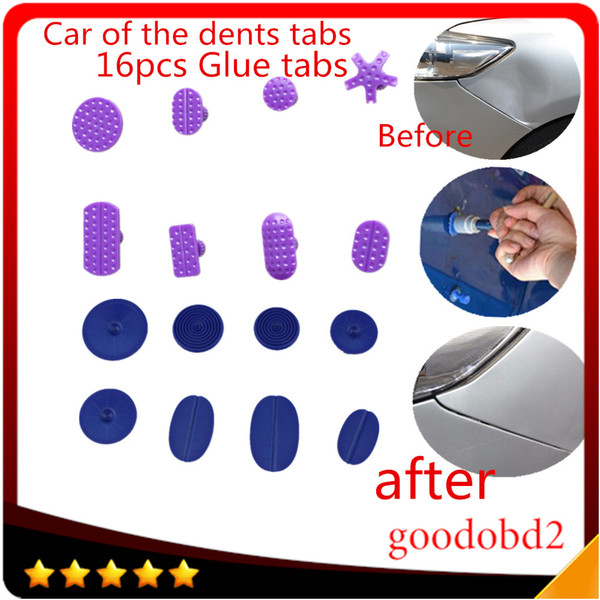 Car Dent Removal Glue Tabs PDR Tool 16pcs Dent Repair Pulling Tabs Paintless Remover Tools for Car Hail Damage corner edge fix