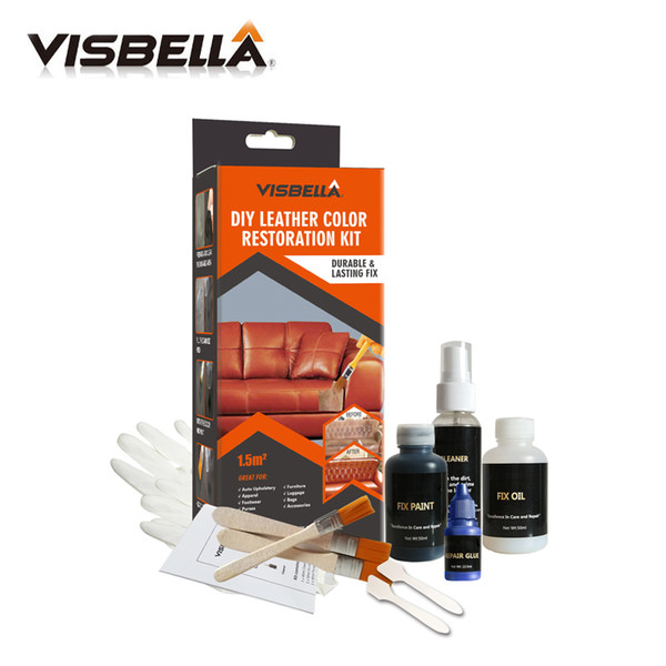 Visbella DIY Leather Color Restoration Kit Durable Lasting Fix for Home Auto Couches Sofas Car Seats Jackets Shoes Paint Care