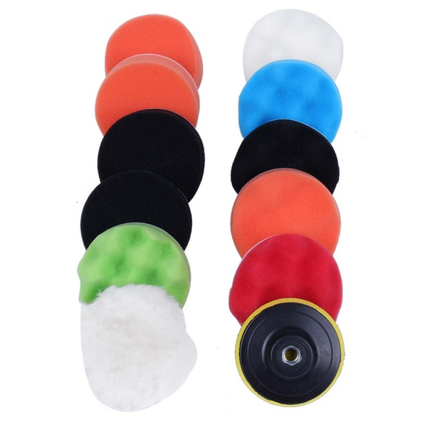 3 inch Polishing Buffing Pad Auto Car Polishers and Buffers Wax Set Pack Of 12 Pcs +M10 Adapter Kit (13pcs)
