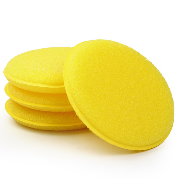 Wholesale-Yellow Anti-Scratch Car Wax Sponge Applicator Pads Tyre Dressing Foam Polishing Towel 12 pcs/set Car Cleaning Tool
