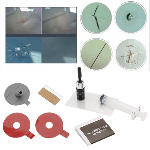 DIY Car Windshield Repair Kit tools Auto Glass Windscreen Repair Set Give Door Handle Protective Decorative Sticker 2018