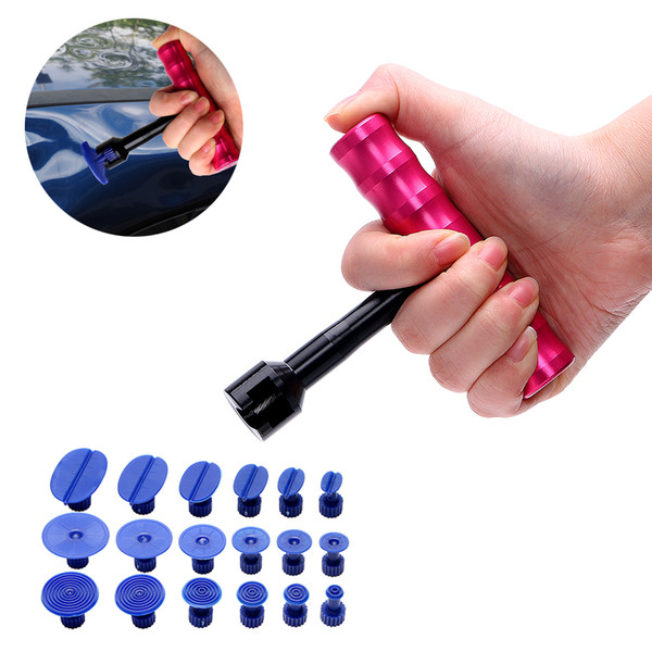 Slide Hammer Car Paintless Dent Repair Tools PDR Tool Set Dent Puller Kit 18 Tabs Removal T-Bar for Auto Body Repair