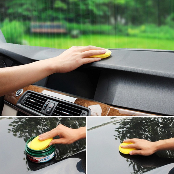 Wholesale-Yellow Car Cleaning Tool Applicator Pads 12 pcs/set Sponge Car Wax Sponge Anti-Scratch Car Care