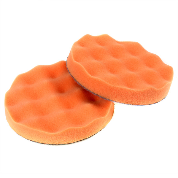 2Pcs Honeycomb Car Foam Sponge Polishing Buffing Pad Orange CDE_901