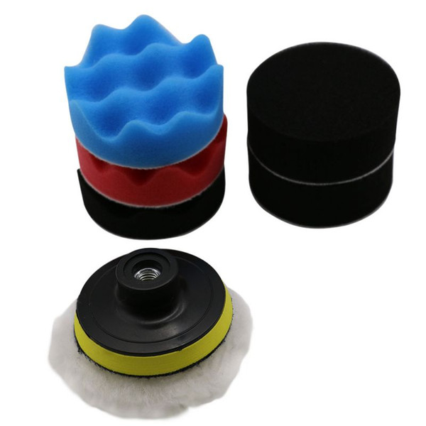 Newest 7pcs 8CM Polishing Buffing Pad Kit For Auto Car Polishing Wheel Kit Buffer With Drill Adapter Car Removes Scratches