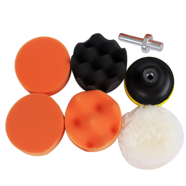 7pcs/set Car Polishing Buffing Pad High Quality M10 Thread Drill Auto Polisher Set Sponge Hot Sale