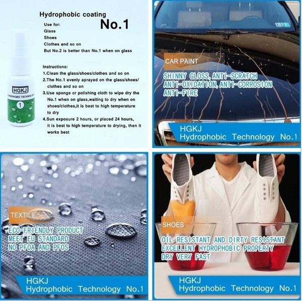 1PCS Liquid Glass Nano Hydrophobic Ceramic Coating For Window Glass Fabric cloth shoes Waterproof Agent spray 20ml