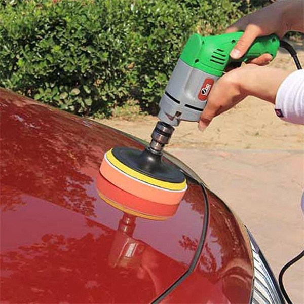 7PCS NEW 3inch Buffing Pad Auto Car Polishing Wheel Kit Buffer + M10 Drill Adapter