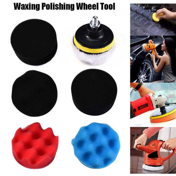 7pcs 8CM Car Polishing Wheel Kit Polishing Buffing Pad Kit for Auto Buffer With Drill Adapter Car Removes Scratches