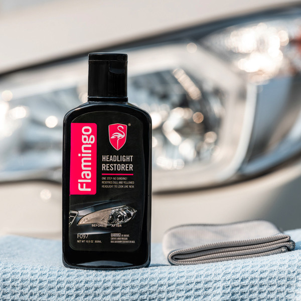 300ml Car Headlight Restorer Headlamp Polish Light Cleaner Lamp Lense Brightener Headlight Restoration Kit For Auto 10.5OZ