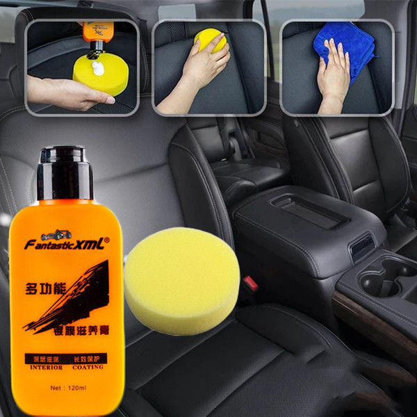 120mL Auto Leather Renovated Coating Paste Maintenance Agent Cleaning once last long time harmless odor-free oil-free formula 8X