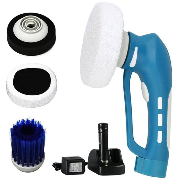 Car Polishing, Mini Cordless Car Polisher Handheld Electric Cleaner Machine Waterproof Tool Set US Plug(Blue)