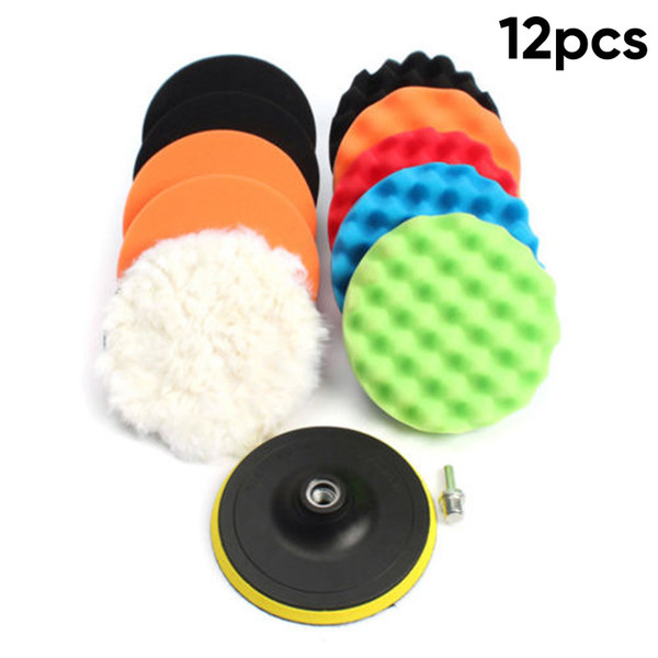 Accessory Polishing pad set Woolen Drill Adapter Waxing Buffing Sponge Detachable 12Pcs Cleaning Tool