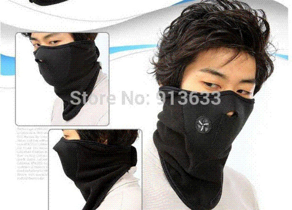 2pcs/lot In stock New Paintball Bicycle Motorcycle Ski Winter Warm Neck Half Face Mask Black face ski mask