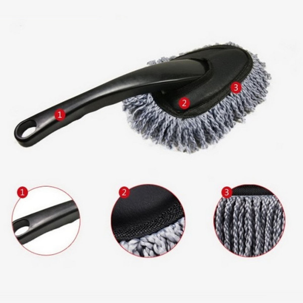 MINI WAX Brush Cute Multi-functional Car Duster Cleaning Dirt Dust Clean care Brushes Dusting Tool Mop Gray for WAX PC Keyboard