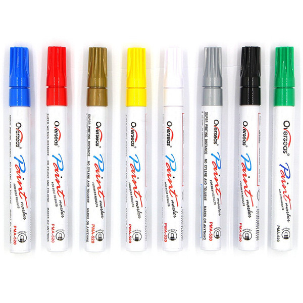 8 Colors Waterproof Rubber Permanent Paint Marker Pen Car Tyre Tread Environmental Tire Painting with wholesale prcice and free shipping