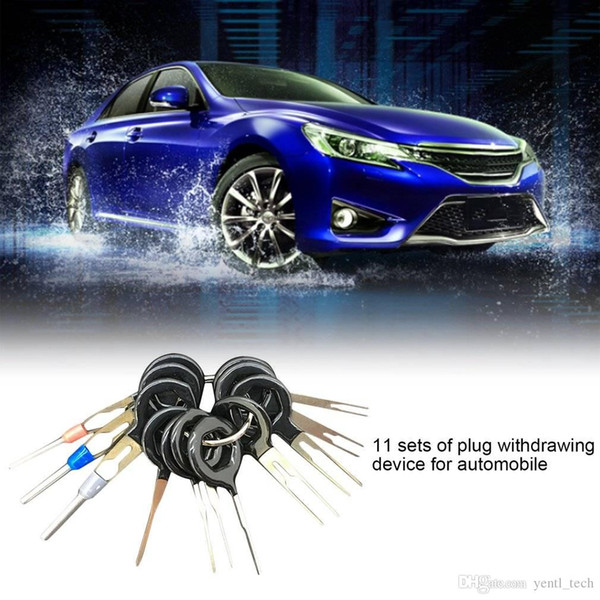 free shipping yentl 11 pcs Auto Car Plug Circuit Board Wire Harness Terminal Extraction Pick Connector Crimp Pin Back Needle Remove Tool Set