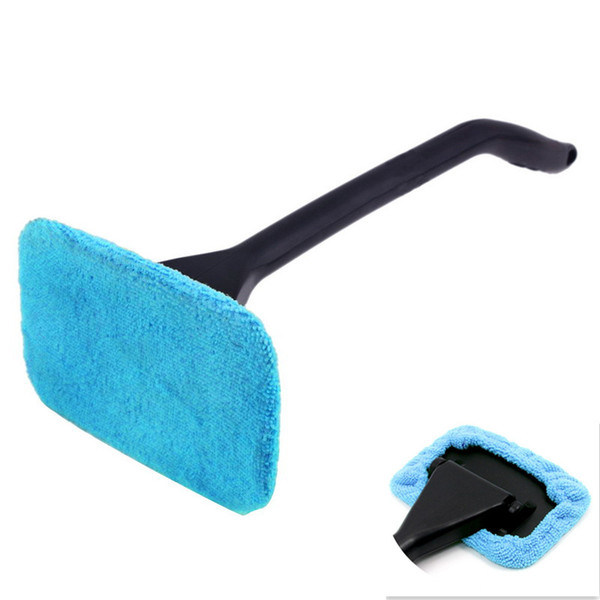 Microfiber Auto Window Cleaner Long Handle Car Washer Brush Windshield Glass Wiper Cloth Cleaning Brush Tool Washable Handy Rag
