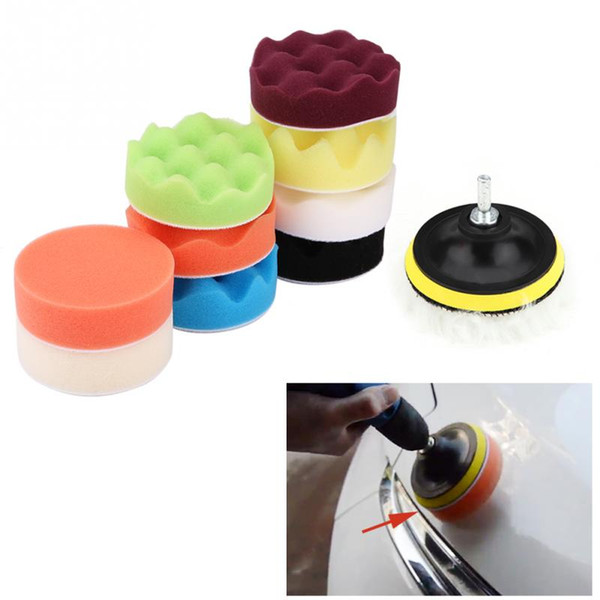 12Pcs 3inch Car Polishing Pads Buffing Polishing Pad Kit for Car Polisher with Adapter Car Accessories Polisher New