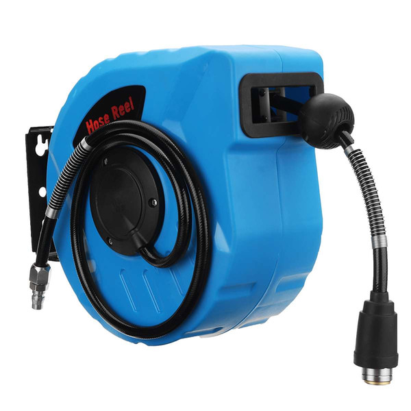 1/4Inch 10M Power Retractable Water Hose Reel Auto Rewind Wall Mount Water/ Air Pipe Tool