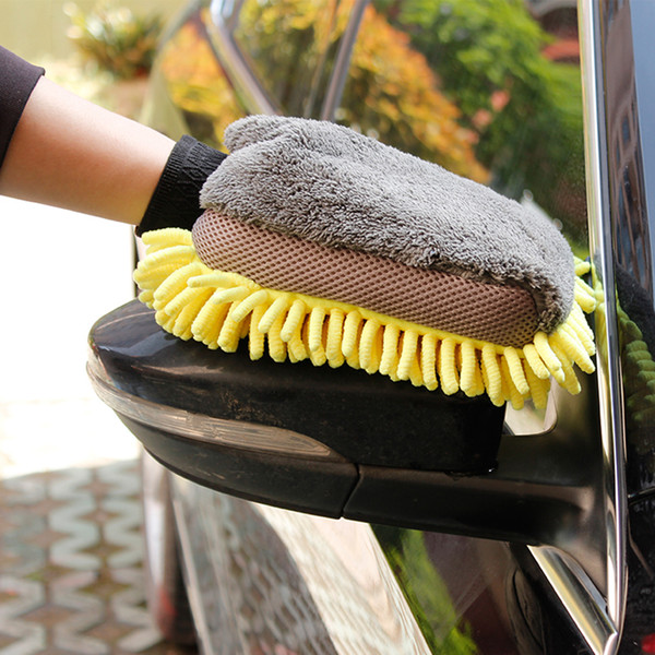 Multi-function 3 in 1 Car Wash Gloves Car Cleaning Wax Detailing Brush Microfiber Chenille Auto Care Waterproof Car-styling