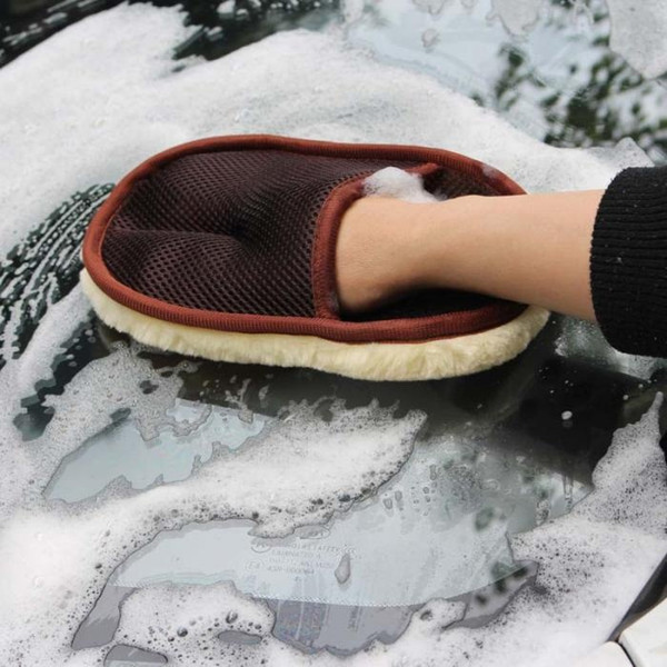 Car Styling Wool Soft Car Washing Gloves Cleaning Brush Motorcycle Washer Care Products (Retail)