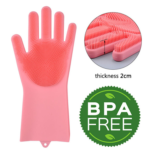 Kitchen Silicone Cleaning Gloves Magic Silicone Dish Washing Gloves For Household Silicone Scrubber Rubber Dishwashing Gloves Car Wash Glove