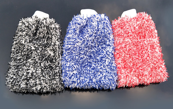 Best selling color long hair coral velvet cleaning gloves microfiber cleaning car wash gloves wet and dry