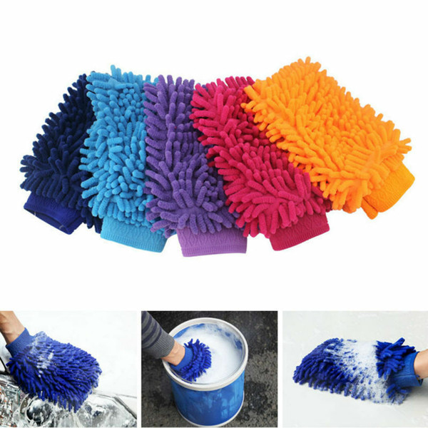 Single Side Gloves Super Mitt Microfiber Car Wash Gloves Washing Cleaning Anti Scratch Car Washer Household Care Brush DHL Free Shipping