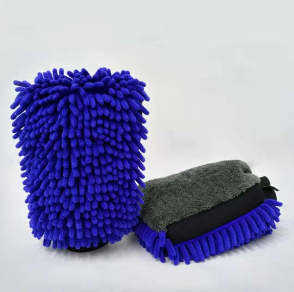 Hot selling waterproof durable car wash gloves with chenille coral velvet car gloves soft without paint damage cleaning gloves