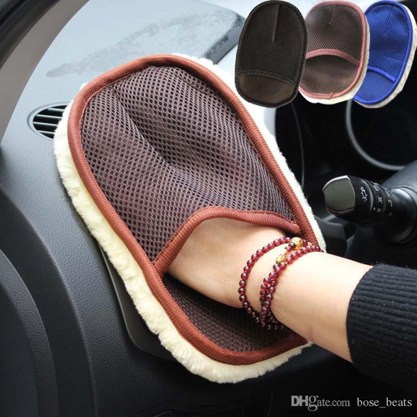 Car Care Cleaning Brushes Polishing Mitt Brush Super Clean Wool Car Wash Glove Soft Care Cleaning Tool DHL UPS Free Shipping