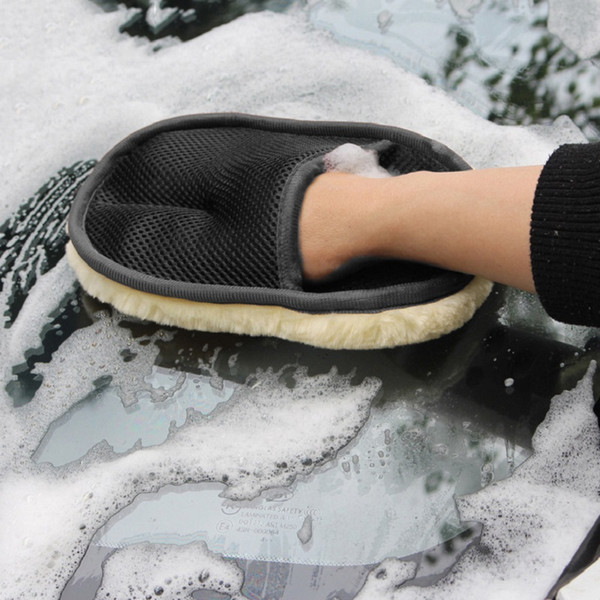 high quality plush car washing gloves bear paw imitation wool winter car waxing cleaning gloves unique beauty care gloves for winter