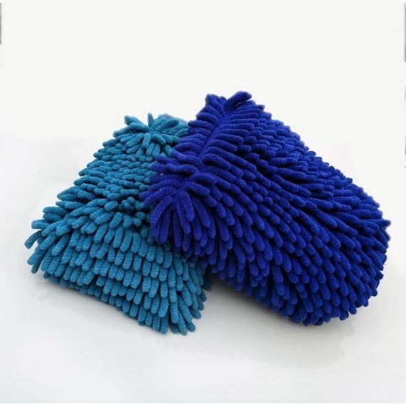 Factory direct multifunctional double chenille car wash gloves polyps dual purpose household cleaning gloves soft and good water imbibition